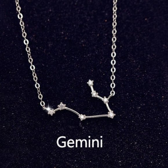 Jewelry - Sterling Silver Diamond Zodiac Necklace--Gemini